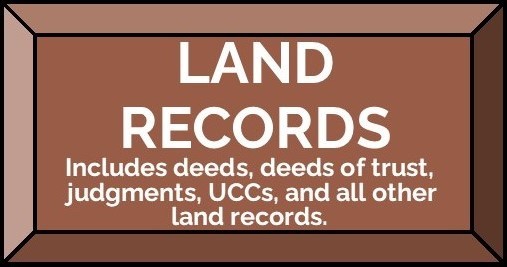 Land Records includes deeds, deeds of trust, judgments, UCCs and all other land records. 